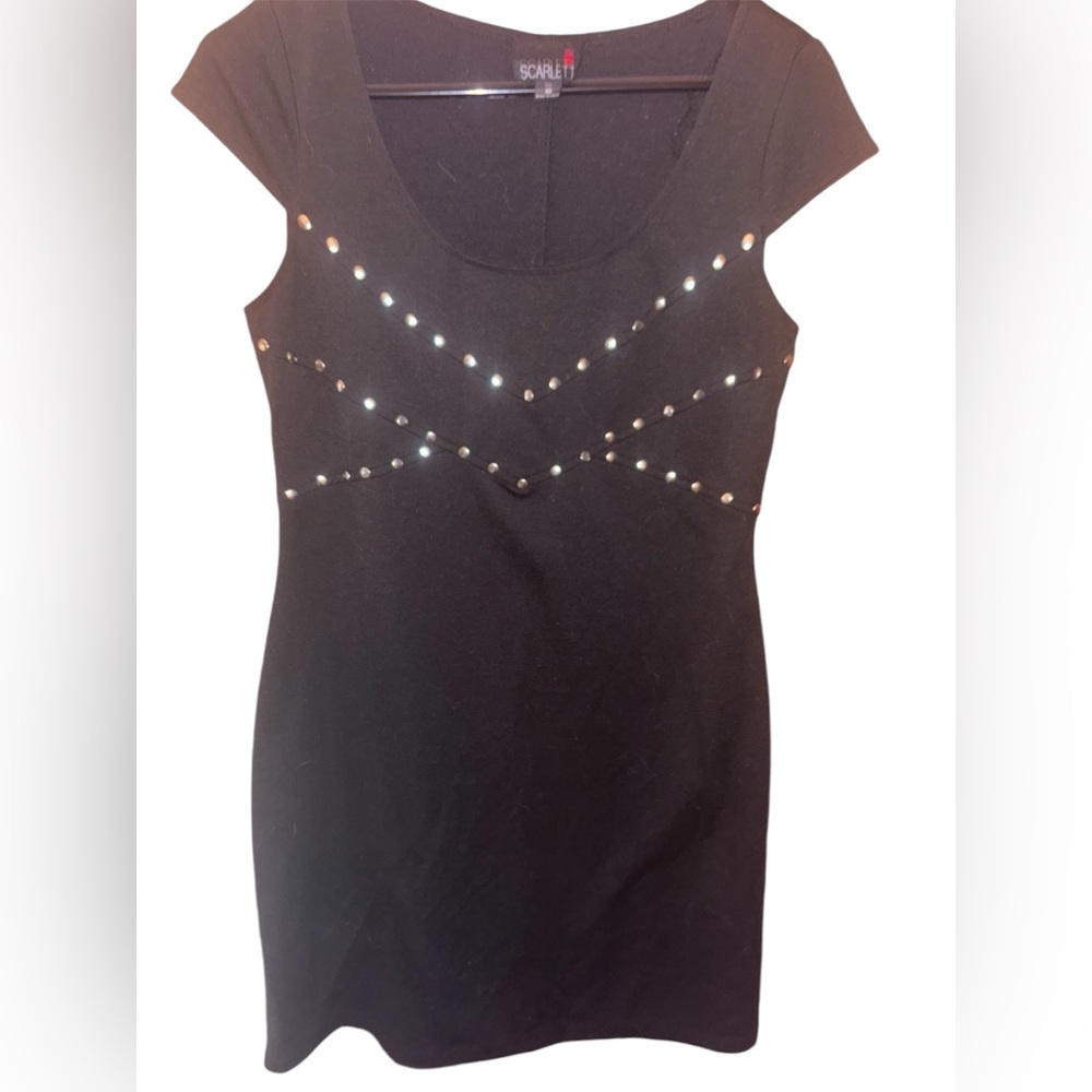LOVINGLY WORN BLACK DRESS WITH GOLD STUDS